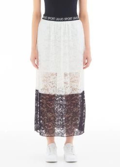 Langer Rock Aus Plissee-Spitze