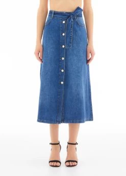 Langer Rock Aus Denim