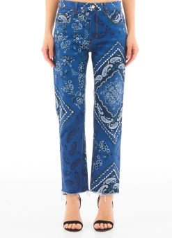Gerade Jeans Mit Allover-Print