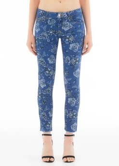 Skinny-Jeans Mit Allover-Print