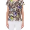 Animal-Bluse Aus Seidengemisch