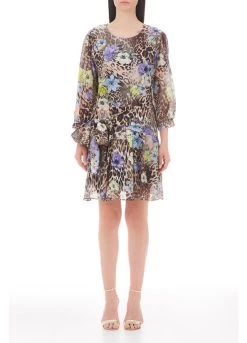 Animal-Kleid Aus Seidengemisch