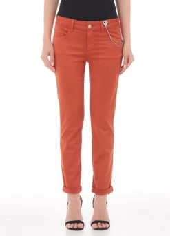 Skinny-Hose Mit Schmuckbrosche