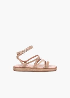 Geflochtene Sandalen In Metallic-Optik