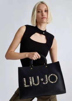 Handtasche Mit Logo In Python-Optik