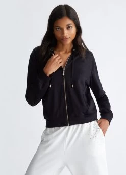 Sweatjacke Mit Kapuze Und Strass