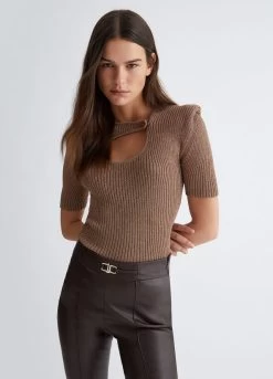 Pullover Mit Lurex® Und Cut-out