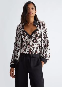 Animal-Bomberjacke Aus Satin