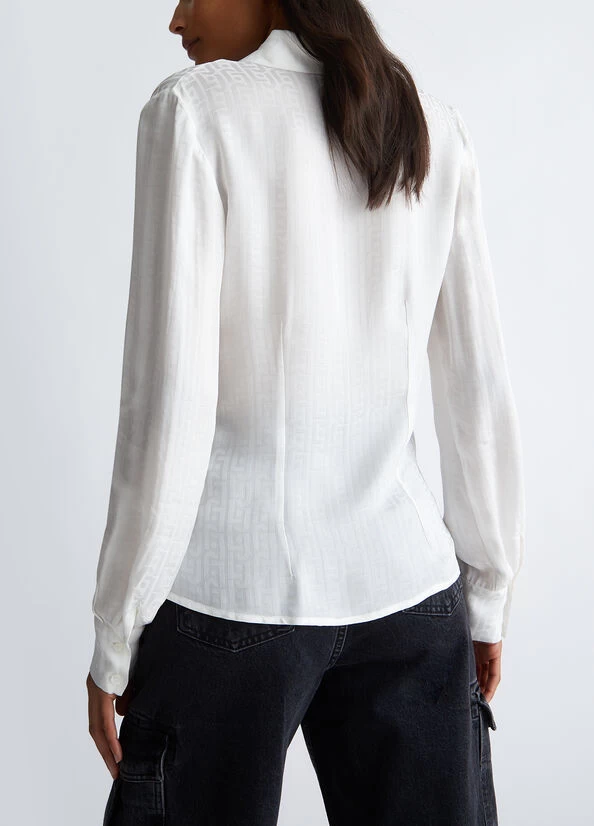 Jacquard-Hemdbluse Aus Satin 4 Jacquard-Hemdbluse Aus Satin – Bild 2