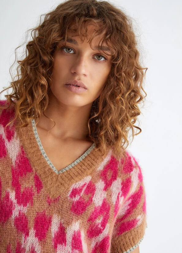 Weste Im Animal-Muster Aus Alpaka-Gemisch 5 Weste Im Animal-Muster Aus Alpaka-Gemisch – Bild 3