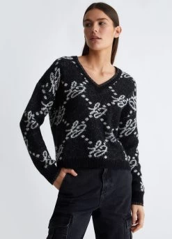 Jacquard-Pullover Mit Logo