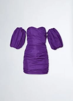 Kurzes Violettes Taftkleid 11 Kurzes Violettes Taftkleid -Liujo 8054944460460 JF3067T458700102 S AF N N 6 N