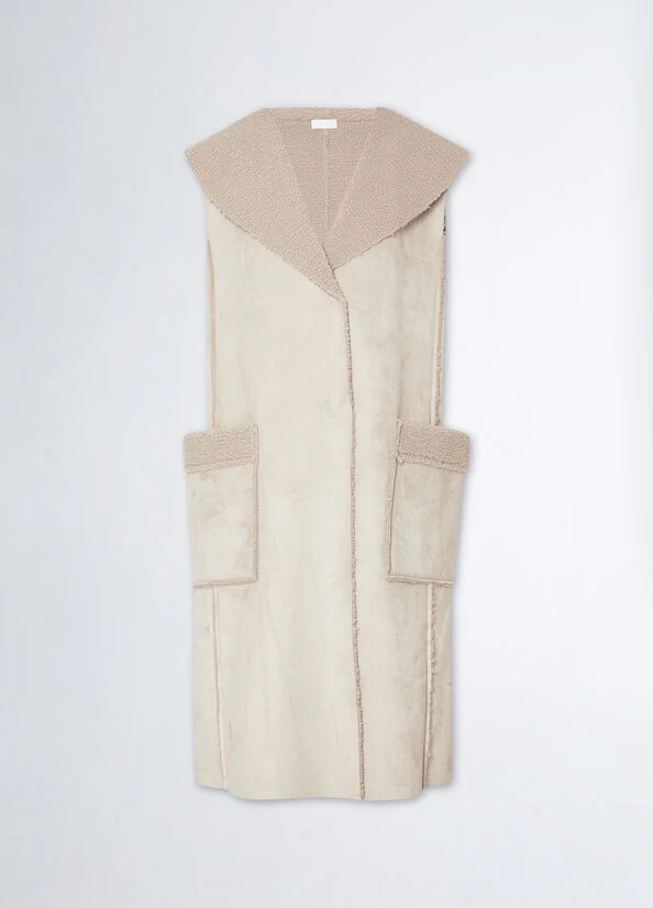 Taubengraue Weste Aus Synthetischem Schafsfell 7 Taubengraue Weste Aus Synthetischem Schafsfell – Bild 5