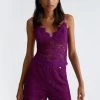 Violettes Top Aus Makramee-Spitze -Liujo 8054944507004 JF3076J468400274 I AF N R 1 N