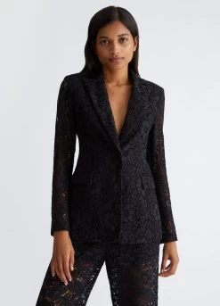 Schwarzer Blazer Aus Spitze