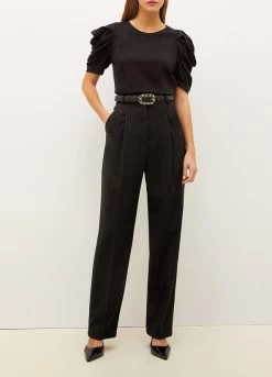 Schmuck-T-Shirt Mit Gerafften Ärmeln