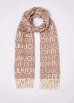 Beige Stola Mit Logo