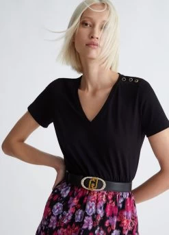 Gürtel Mit Logoschnalle Und Strass