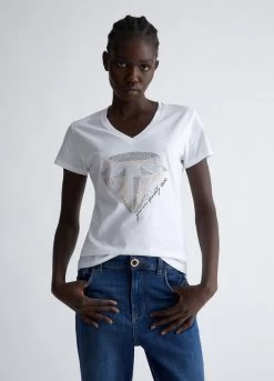 Ökologisch Nachhaltiges T-Shirt Mit Diamant Und Strass