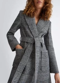 Glencheck-Mantel -Liujo 8055130751232 CF3341T2536Q9567 I AD N N 3 N