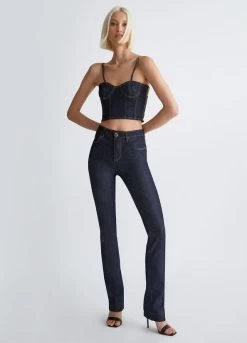 Gerade Geschnittene Jeans Mit Bügelfalte 9 Gerade Geschnittene Jeans Mit Bügelfalte -Liujo 8055130754288 UF3074D309277000 I AO N B 5 N