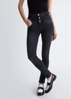 Schwarze Skinny-Jeans