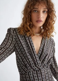 Kurzes Kleid Aus Reiner Seide 9 Kurzes Kleid Aus Reiner Seide -Liujo 8055130769565 CF3298T3598Q9504 I AD N N 3 N