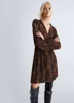 Animal-Kleid Aus Seide