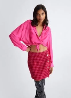 Cropped-Hemdbluse Aus Georgette