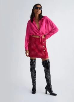 Cropped-Hemdbluse Aus Georgette 10 Cropped-Hemdbluse Aus Georgette -Liujo 8055130927446 WF3203T1785X0528 I AO N B 5 N