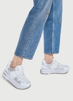 Plateau-Sneaker Aus Nylon In Metallic-Optik