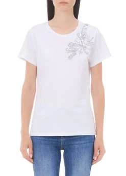 T-Shirt Mit Schmuckstickerei