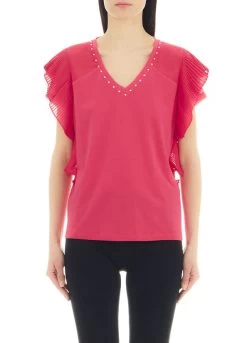 Top Mit Perlen Und Plissee