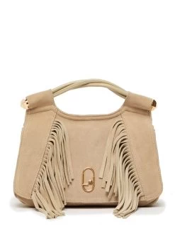 Umhängetasche Aus Leder Mit Fransen