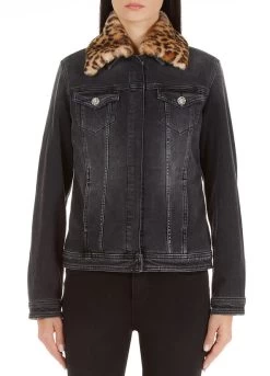 Anorak Aus Denim Mit Kunstpelz