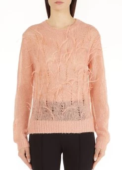 Pullover Aus Wollgemisch Mit Federn