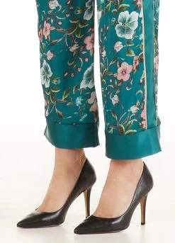 Cropped-Hose Mit Blumenprint -Liujo 8057590646165 offer 5F2080T2449R9523 S AF N N 3 N