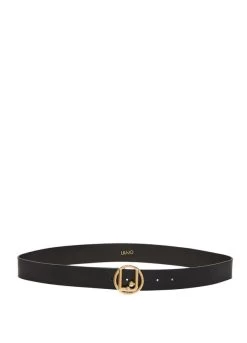 Ledergürtel Mit Logo-Schnalle