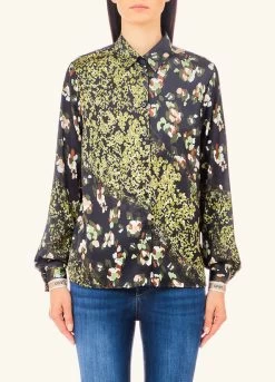 Hemdbluse Aus Bedrucktem Satin