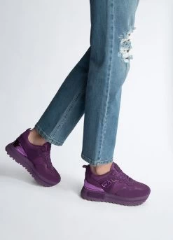 Plateau-Sneaker Aus Veloursleder Und Mesh