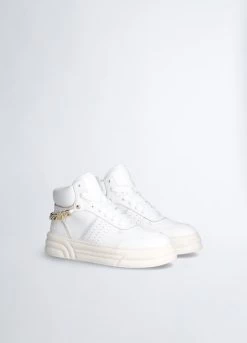 Basketball-Sneaker Aus Leder Mit Kette 10 Basketball-Sneaker Aus Leder Mit Kette -Liujo 8059696506138 BF3029PX18101111 S AL N N 7 N