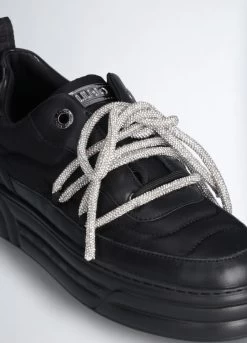 Schwarze Sneaker Mit Strass-Kordel 11 Schwarze Sneaker Mit Strass-Kordel -Liujo 8059696506589 BF3031TX33322222 S AD N N 11 N