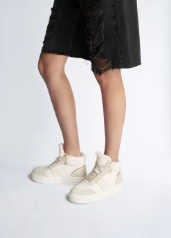 Basketball-Sneaker Aus Leder In Warm-Optik