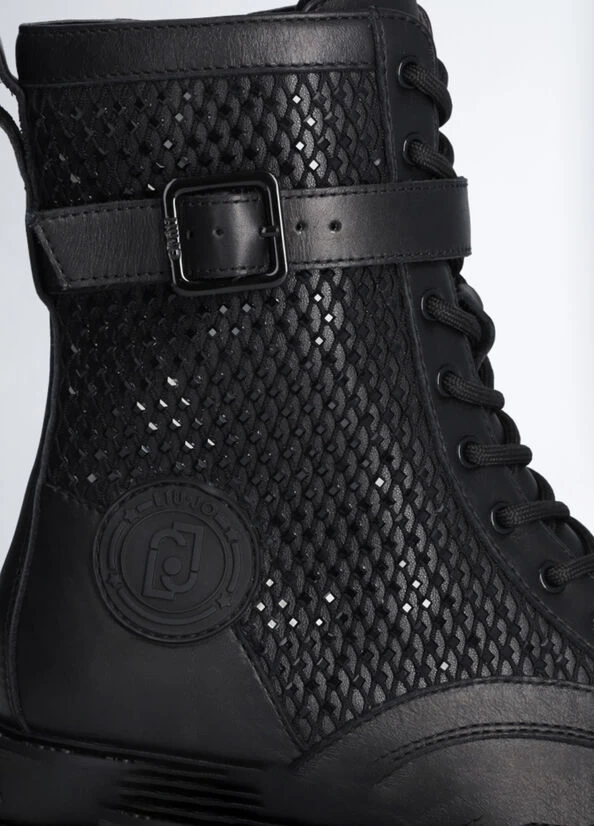 Hohe Schnürstiefel Mit Strass 7 Hohe Schnürstiefel Mit Strass – Bild 5