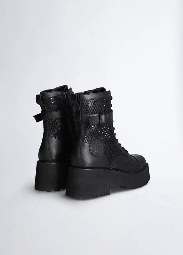 Hohe Schnürstiefel Mit Strass 5 Hohe Schnürstiefel Mit Strass – Bild 3