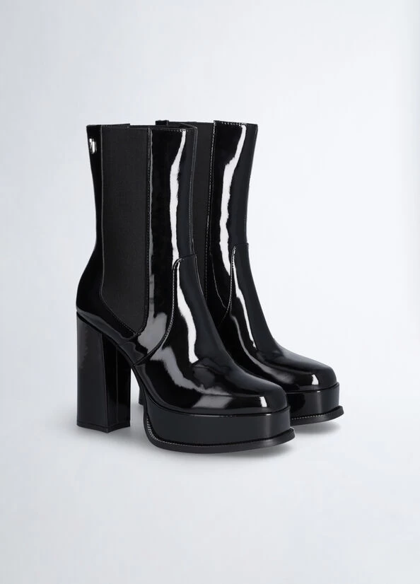 Lackstiefeletten Mit Plateausohle 4 Lackstiefeletten Mit Plateausohle – Bild 2