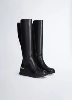 Schwarze Stiefel Mit Keilabsatz 10 Schwarze Stiefel Mit Keilabsatz -Liujo 8059696761407 BF3123EX01422222 S AL N N 7 N